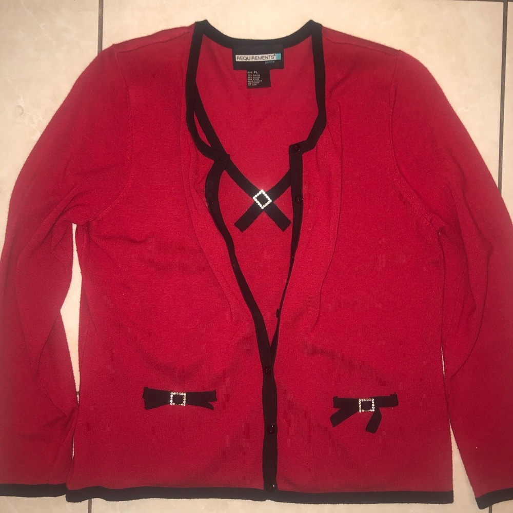 Red Cardigan and Top